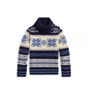Ralph Lauren Navy and Cream Kids Sweater